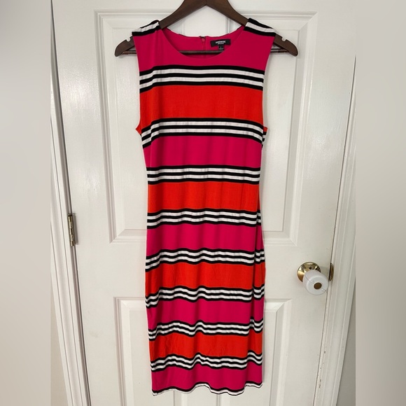 Premise Pink Orange Striped Dress - Picture 1 of 8